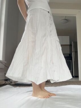 SOLD Women's White and Cream Skirt